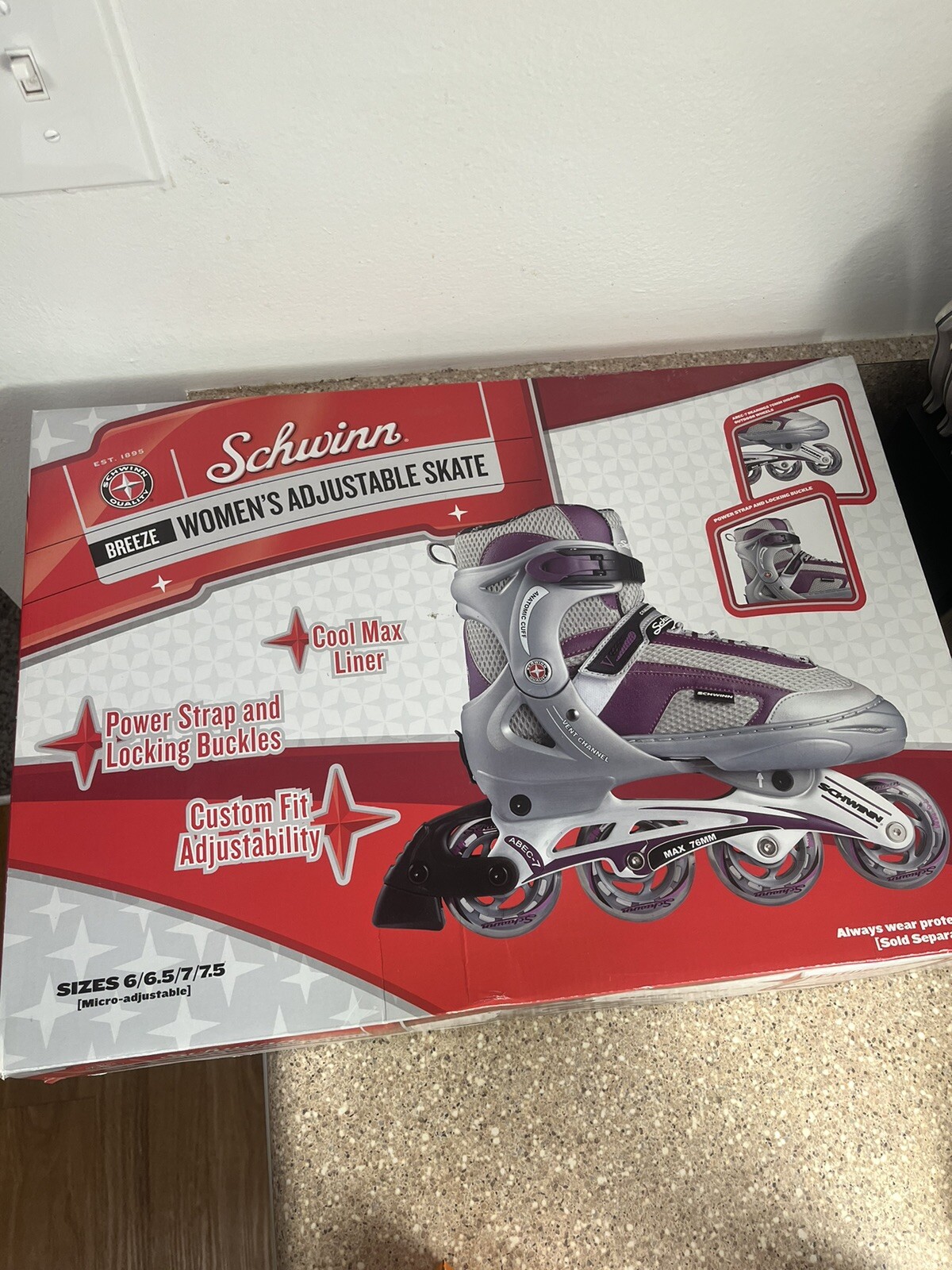 Schwinn Breeze Womens Adjustable Inline Skates Sizes 6 7.5 Ladies NIB