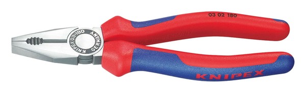 Knipex Kombizange Poliert 180 Mm Mit Mehrkomponenten-Griff - 03 02 180-image