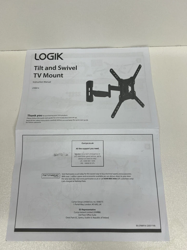 Tv mounting bracket Logik Tilt And Swivel TV Mount -Up To 43 Inches - Image 4 of 4