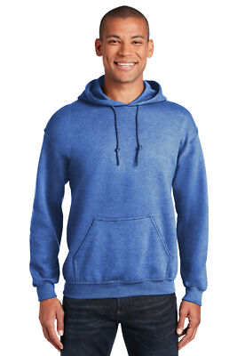 Gildan Men's Opaque Hoodie – Heather Sport Dark Navy, Comfortable Pullover (XL)