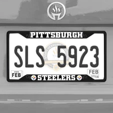Fanmats 31371 Pittsburgh Steelers Metal License Plate Frame Black Finish