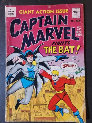 CAPTAIN MARVEL #3 MF ENTERPRISES 1966 FIGHTS THE BAT IN GIANT ACTION ISSUE! FN+