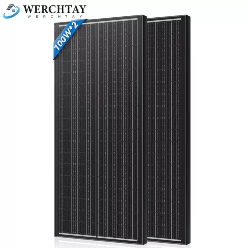 100W Watt Solar Panel Mono Black 2Pack 12V/24V for Sunshed RV Home Boat Off-Grid