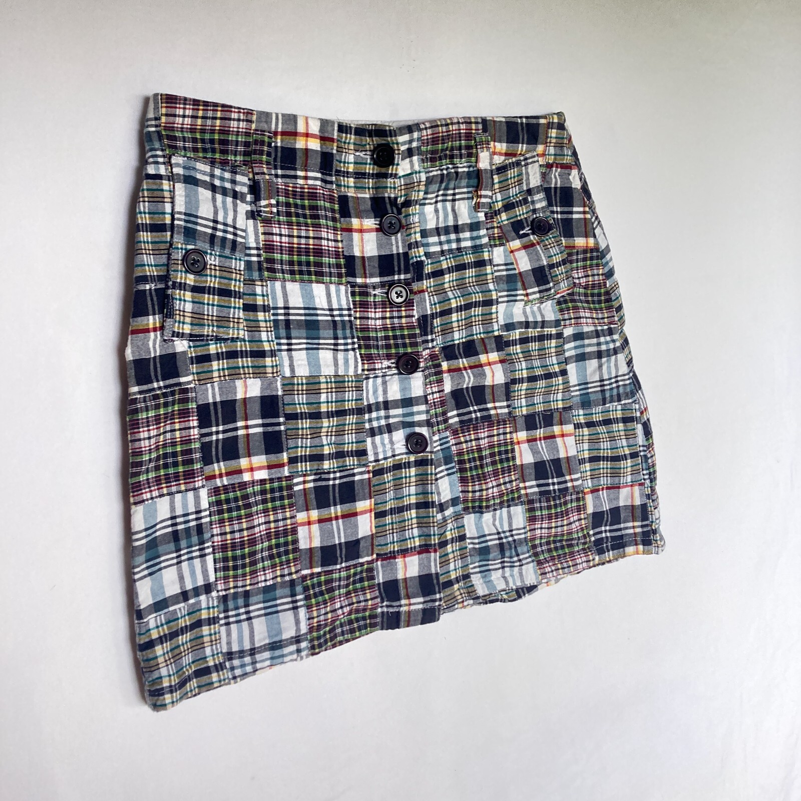 Y2k Cambridge Patchwork Plaid Button Front Hippie… - image 14