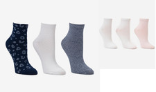 Cuddl Duds Women's 3 Pack Ankle Socks White/Blush