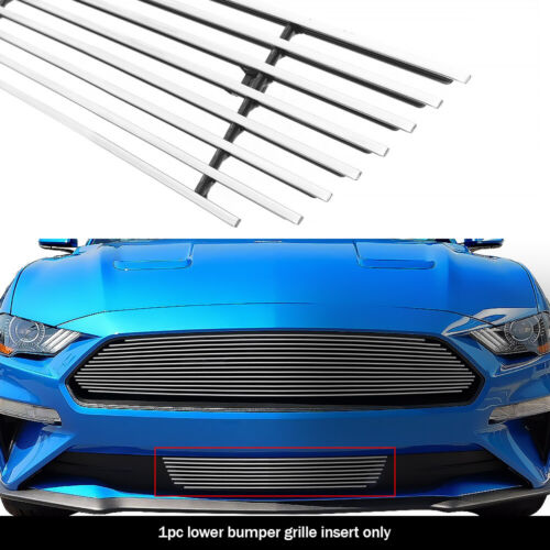 Pour 2018-2022 Ford Mustang pare-chocs inférieur aluminium chrome insert calandre - Photo 1 sur 2