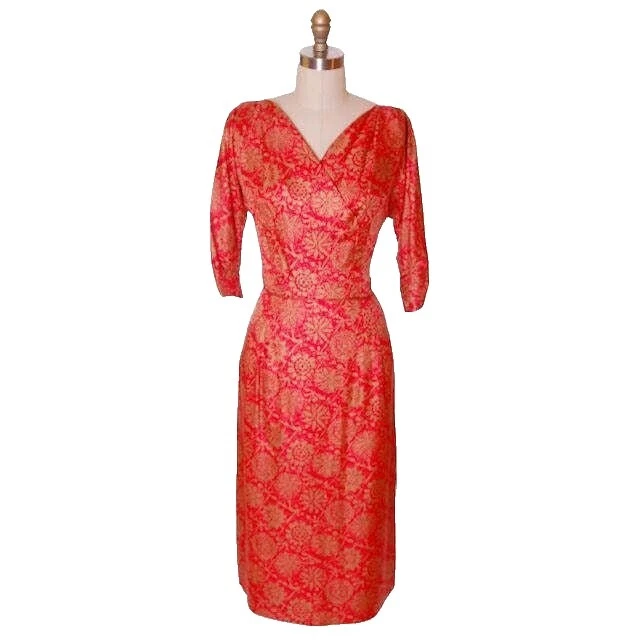 Rockabilly Cocktail 100% Silk Vintage Dresses for Women