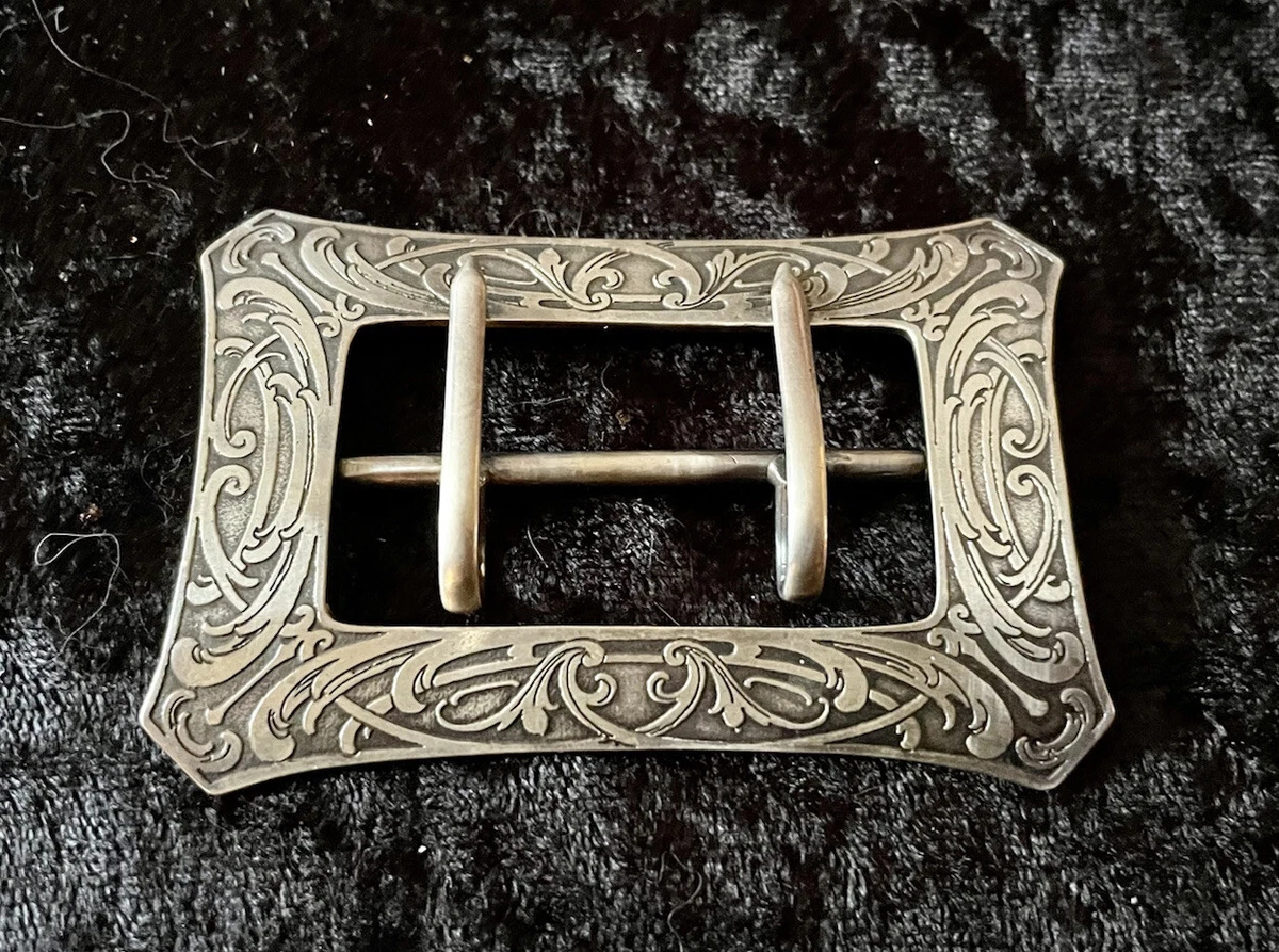Fabulous Vintage STERLING SILVER BELT BUCKLE Southwestern Stamped
