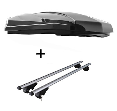 DACHBOX STRIKE440L+Dachträger Rio 1 für Chevrolet HHR 06-11 