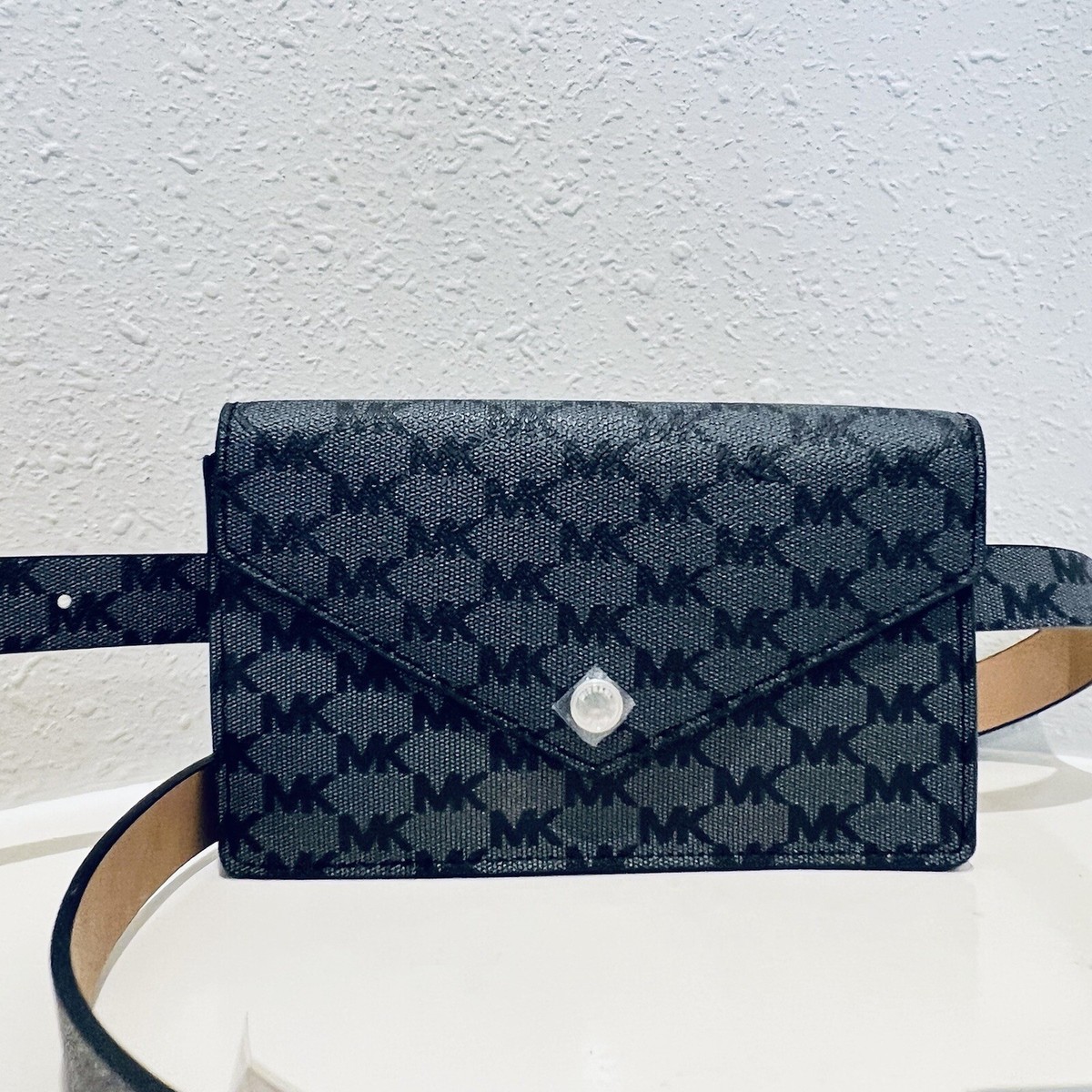 Michael Kors Monogram Envelope Black Fanny Pack Belt Bag 
