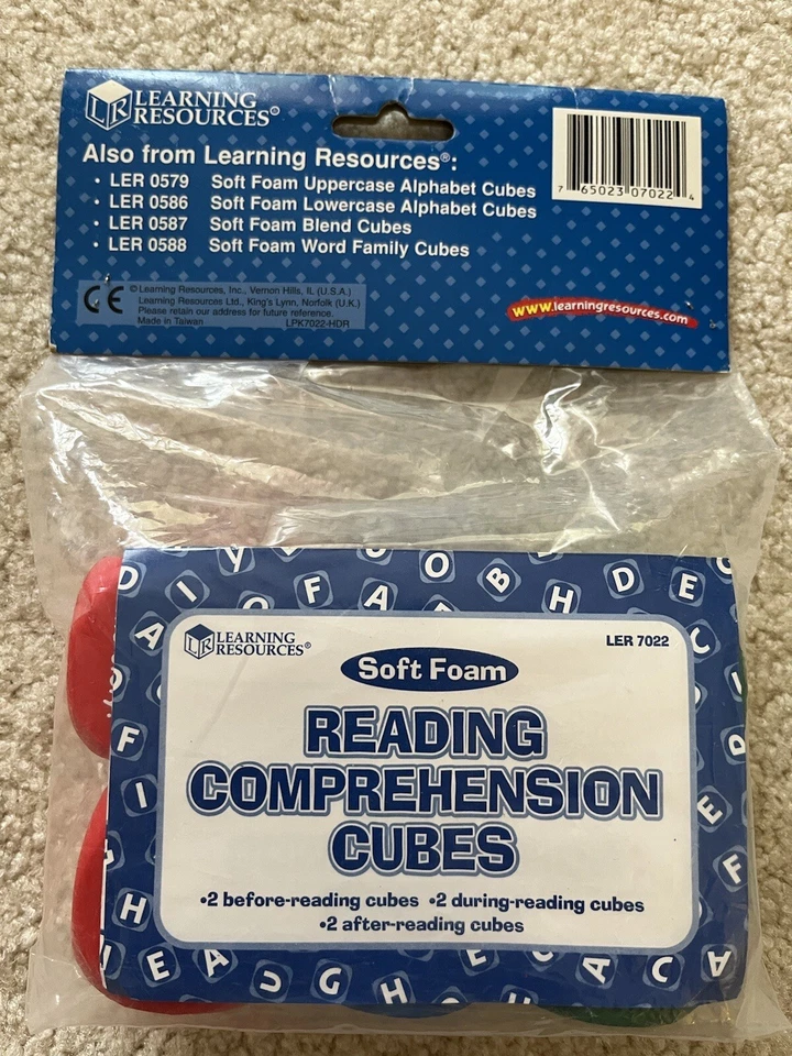 Learning Resources Reading Comprehension Cubes Homeschool Soft Foam Classroom - Image 2 of 4