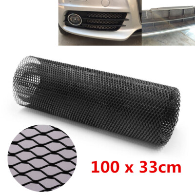 Universal Black Metal Car Bumper Hood Grille Radiator Mesh Cover Gitter 40''x13''