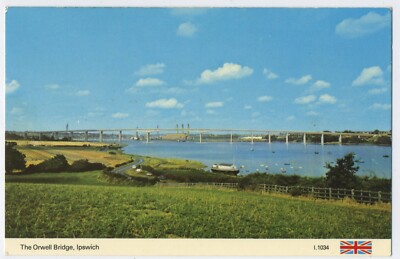 IPSWICH Suffolk The Orwell Bridge Vintage Postkarte E13