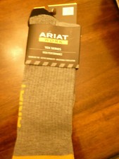 ARIAT WORK TEK SERIES GRAY CREW SOCKS SIZE LARGE NEW