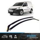 STX 2PC DARK SMOKE CLIP IN WIND DEFLECTORS FOR VW CADDY VAN FROM 2004-2019