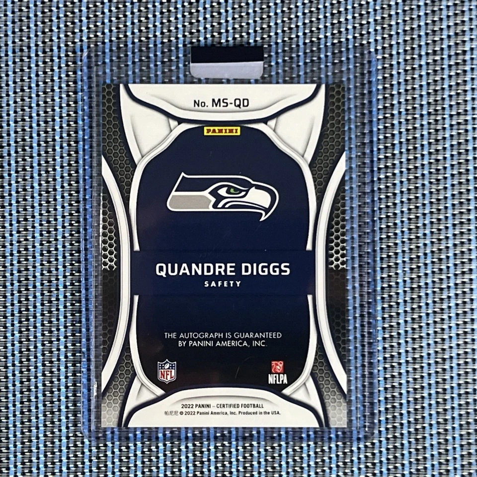 2022 Panini Certified Quandre Diggs MS Auto Bronze SSP INSERT LOW POP /75 MSQD.. - Image 3 of 3