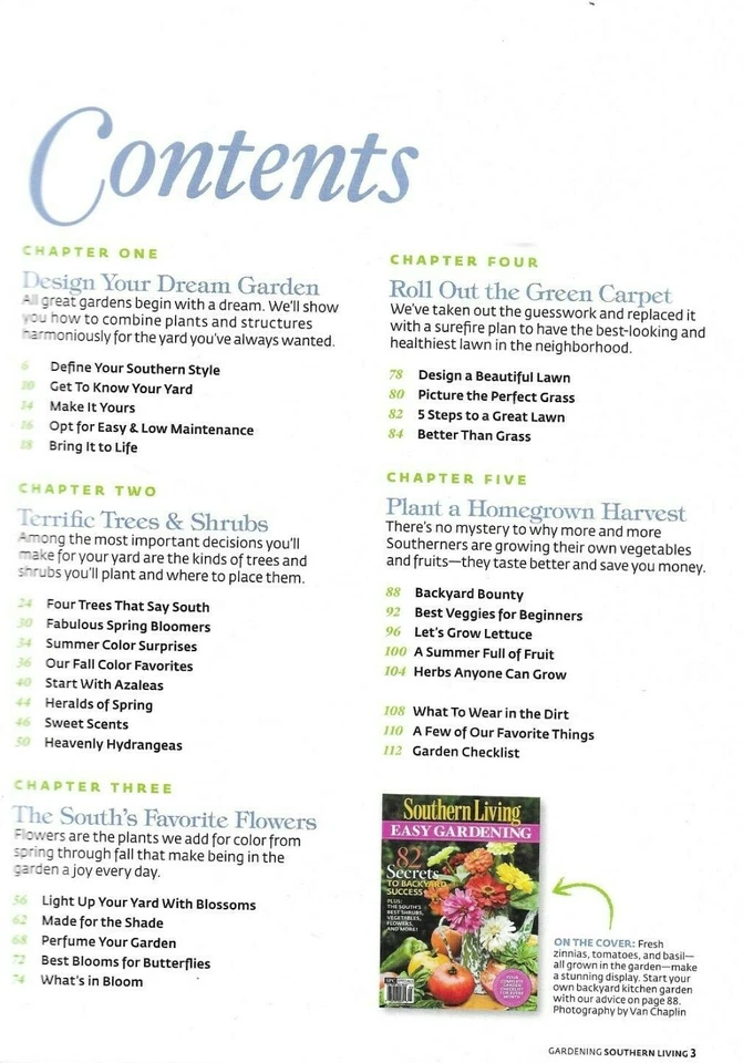 Southern Living Easy Gardening Magazine Backyard Flowers Best Shrubs Vegetables - Image 2 of 4