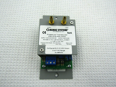 #ad MAMAC SYSTEMS PRESSURE TRANDUCER PR 275 R3 VDC $25.00