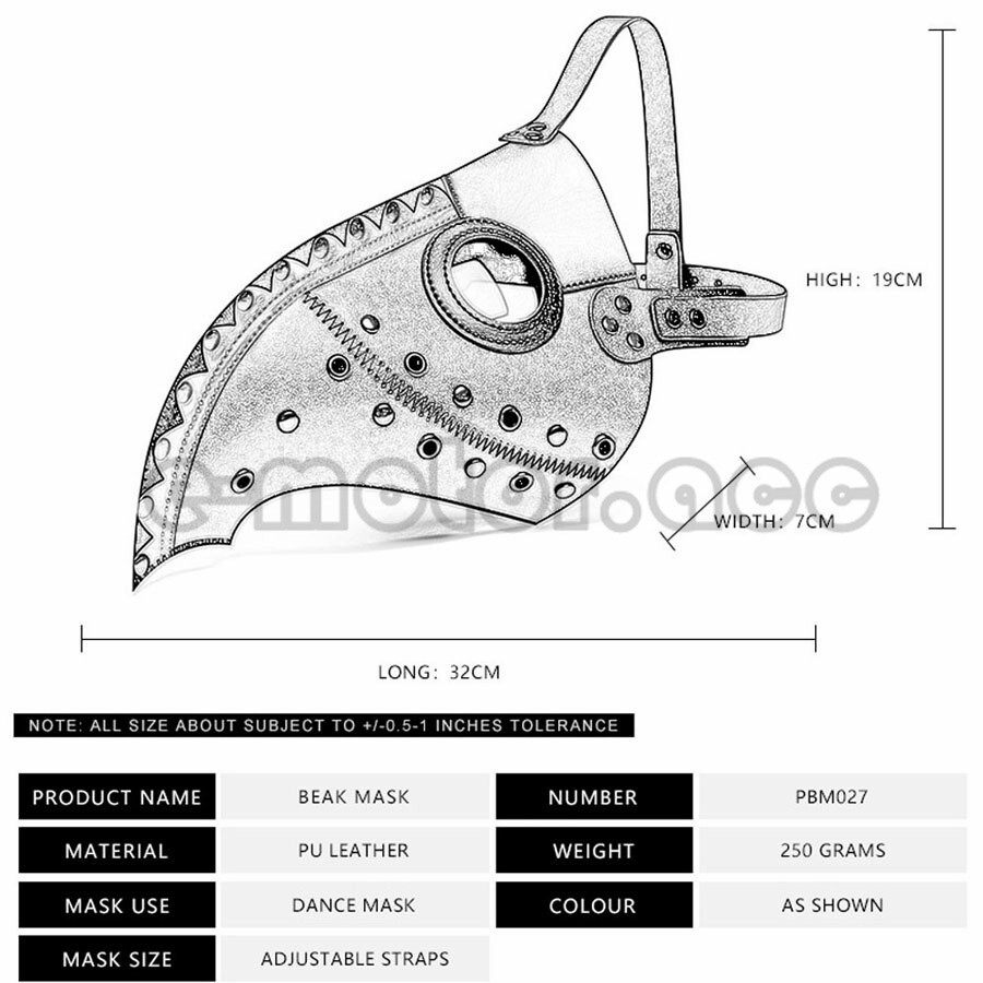 Cosplay Punk Plague Doctor Long Nose Bird Beak Steampunk Halloween Mask Props