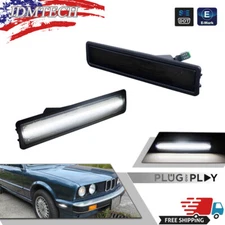 [Plug&Play] Smoked F / R White LED Side Marker Lights For 84-91 BMW E30 3 Series