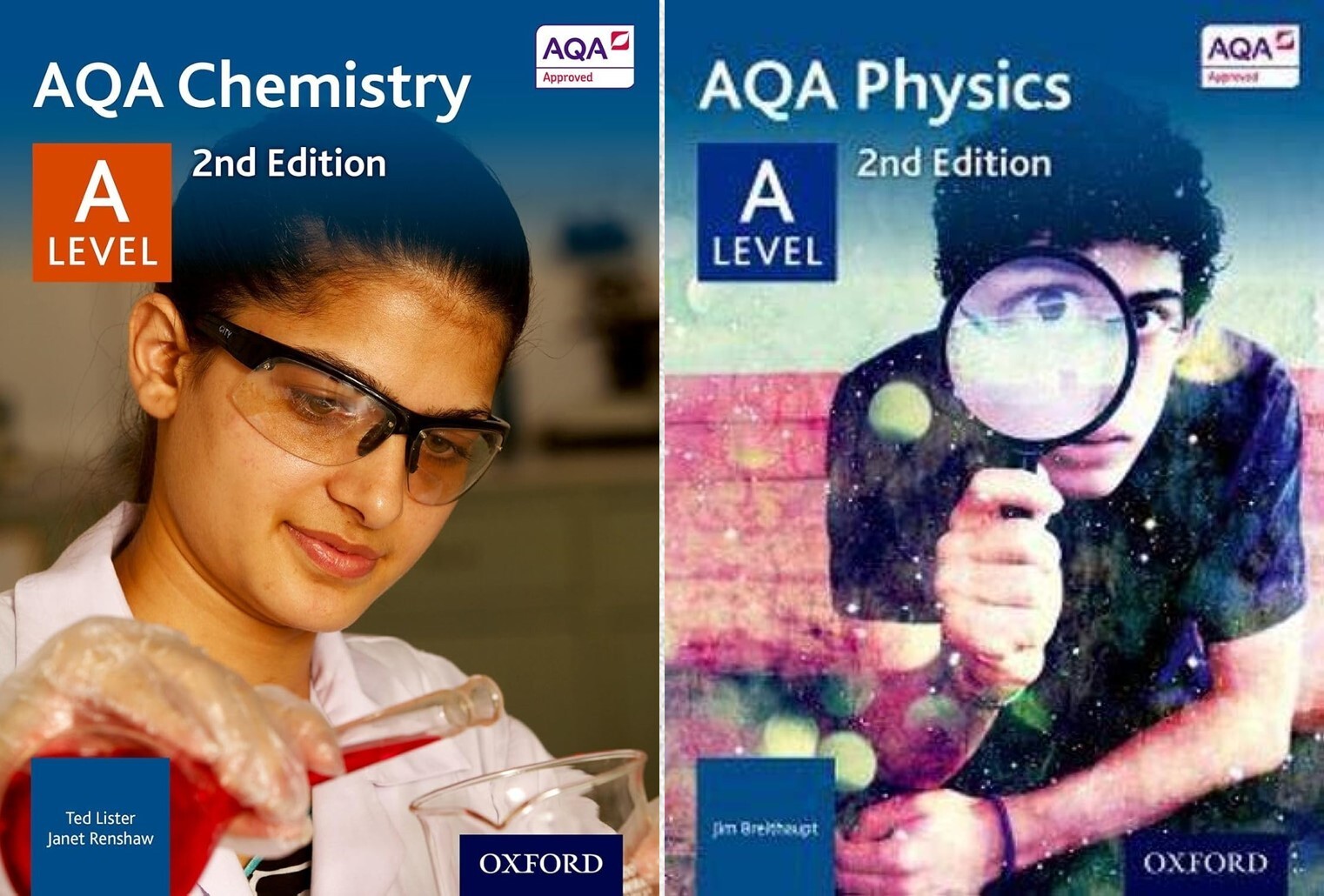 AQA A Level x 2 Books Bundle : Chemistry & Physics 9780198351825 & 9780198351870