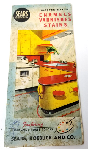 Sears Harmony House Color Enamel Varnish Stain Brochure 1955 Samples Vtg - Picture 1 of 6