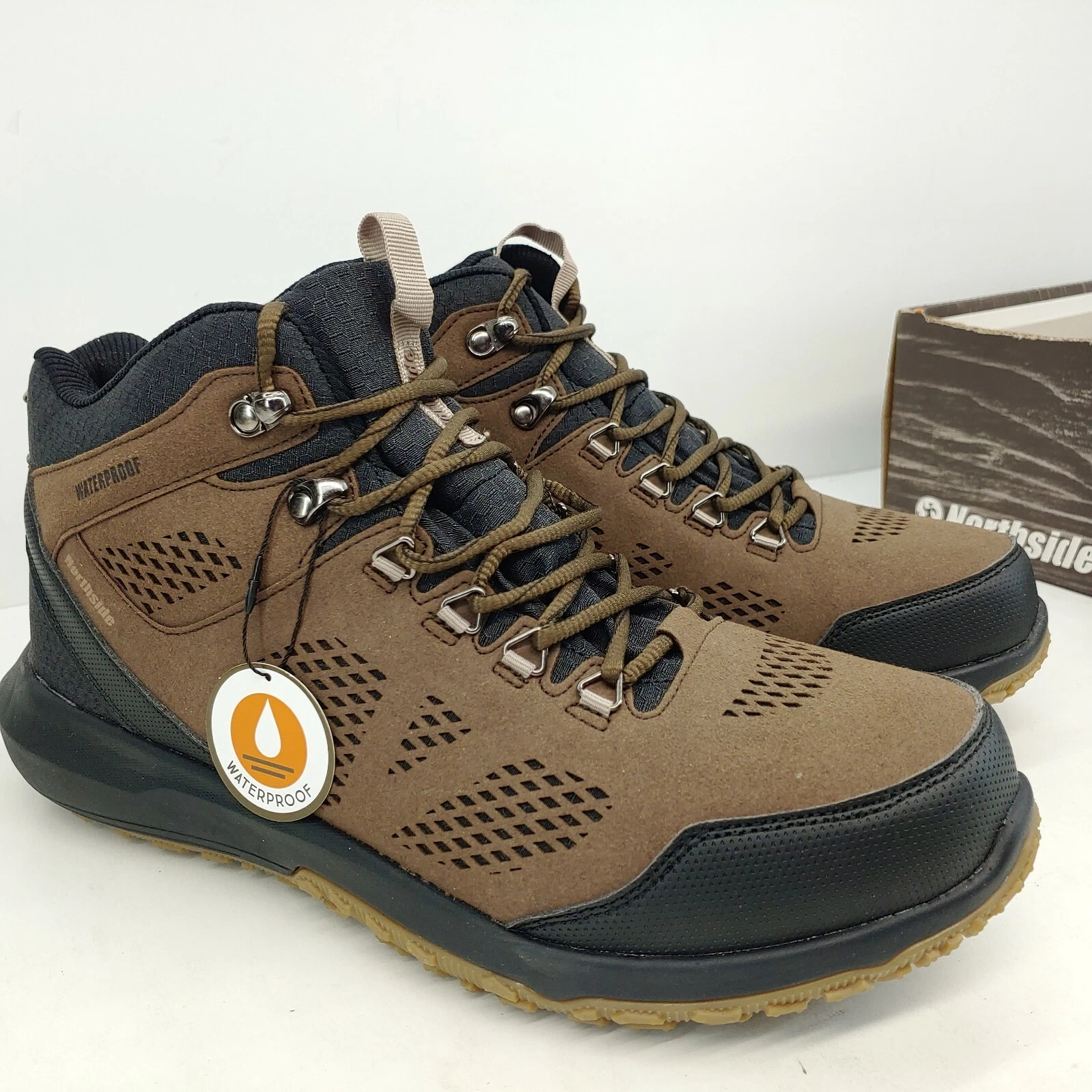 Northside Benton Trail Hiker Mid Sneaker Mens Size 9 Brown/Black Waterproof