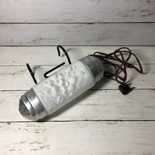 Vintage Headboard Bed Lamp Light Art Deco White Glass Flowers Floral Glass Shade