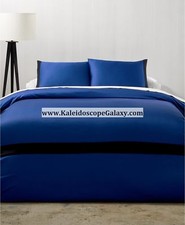 CALVIN KLEIN JOAN 3PC KING DUVET COVER COBALT BLUE Silky Soft NEW
