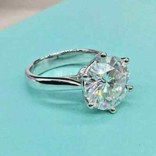 3Ct Round Cut Lab Created Diamond Wedding Engagement Ring 14K White Gold Plated