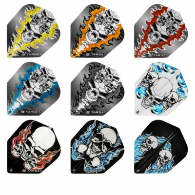     12x TARGET Dart Flights Dartflights Dartflys Flys Standard No6 Skulls