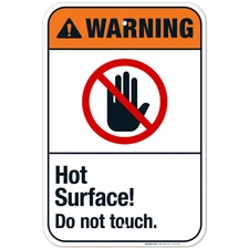 Hot Surface Do Not Touch Sign, ANSI Warning Sign,