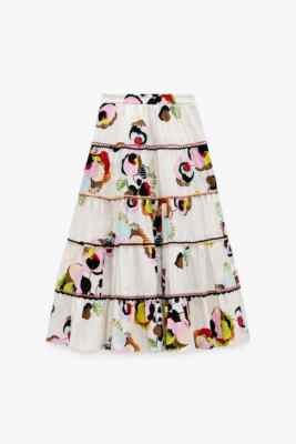 桜 まるっ ❀·°　0226 ZARA LONG MULTICOLORED FLORAL PRINTED SKIRT 3111/194