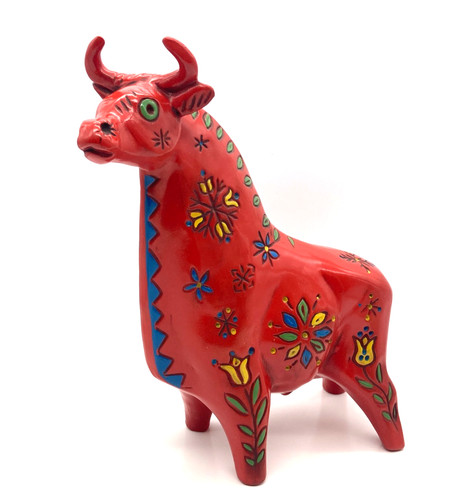 Bull Figurine, Sculpture, Ceramic No.9073, Height: 28.5 cm, 1970s Vintage