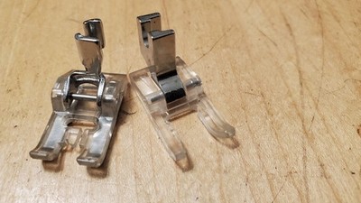 2 x  Clear Plastic Sewing machine for singer Pfaff+Kenmore White open toe+