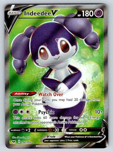 Holofoil Indeedee V (Full Art) 192/202 SWSH01: Sword & Shield Base Set NM