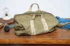 VTG US Navy Parachute Traveling Bag Canvas Military Aviator Pilot Duffle INDIANA