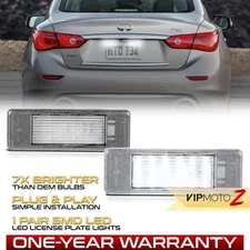 Full LED License Plate Tag Lights Lamps For Nissan Infiniti Q50 Juke Kicks NV200