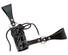 Sword Frog  7.5" x 9.5" Angled Black Leather Sword/Dagger Belt Holster Costume