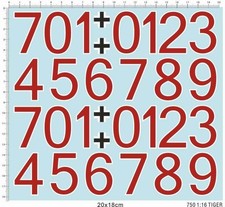 Detail Up 1/16 WWII WW2 German Tiger tank Numbers Panzer Model Water Slide Decal