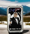 TRUMP 047 No Time to Die Colorized 1 oz Silver Bar (470 Mintage) SEALED AIRTIGHT