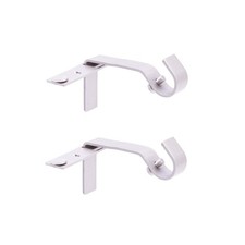 Curtain Rod Brackets 5/8 Fast Fit No Measure Brushed Nickel 2 Count Kenney