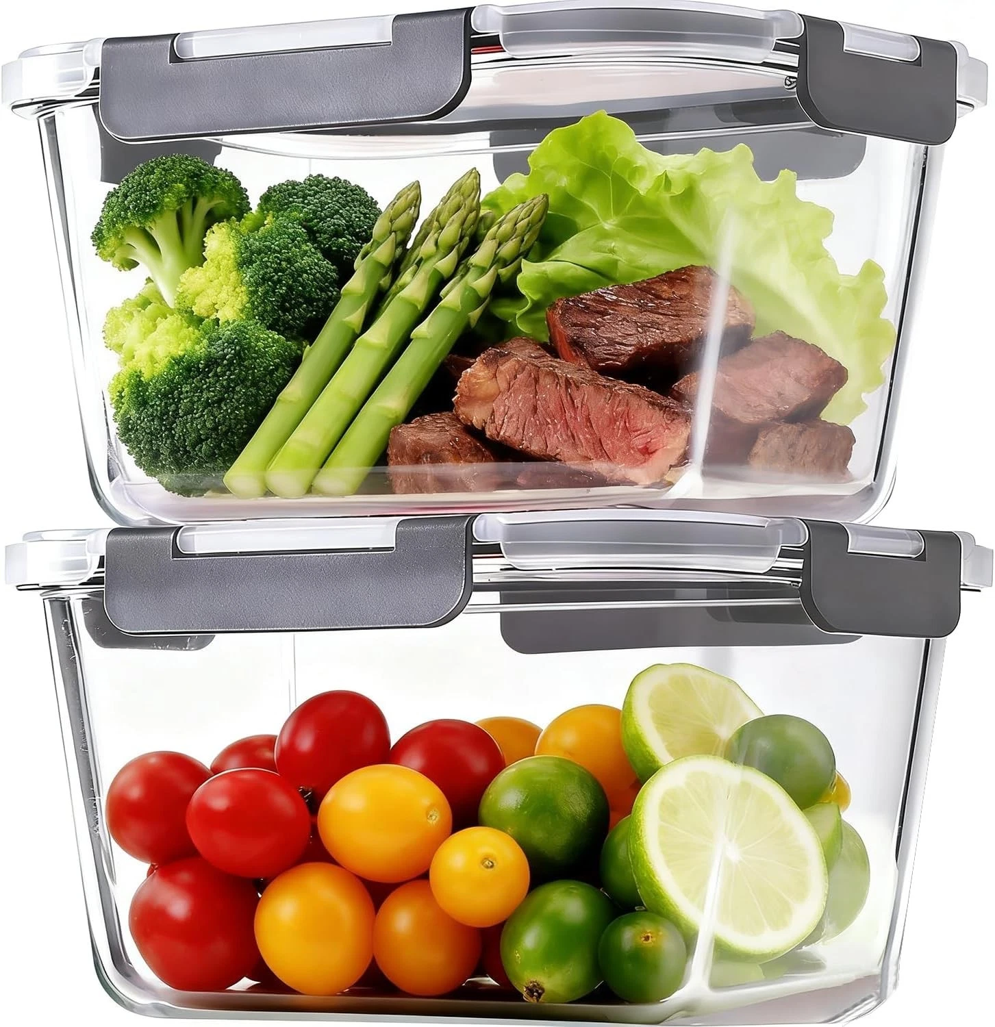 2 Pack Large Glass Food Storage Containers W/ Lids 85oz/10.5cup Big Airtight
Opens in a new window o