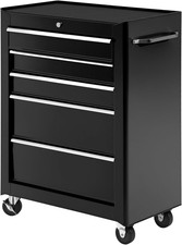 Carrello Porta Utensili Attrezzi Attrezzatura Con Cassettiera Nero 61.5 X 33 X 8
