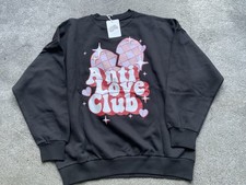 Skinnydip Black ' Anti Love Club ' Sweater / Jumper - SIze L