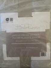 Bella Russa Sand & Snooze Bedding Plush Flannel Throw  Beige Super Soft Comfort