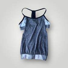 Nike Swim Tankini Top White Gray Padded Sport Bra Activewear Women  s Size Medium