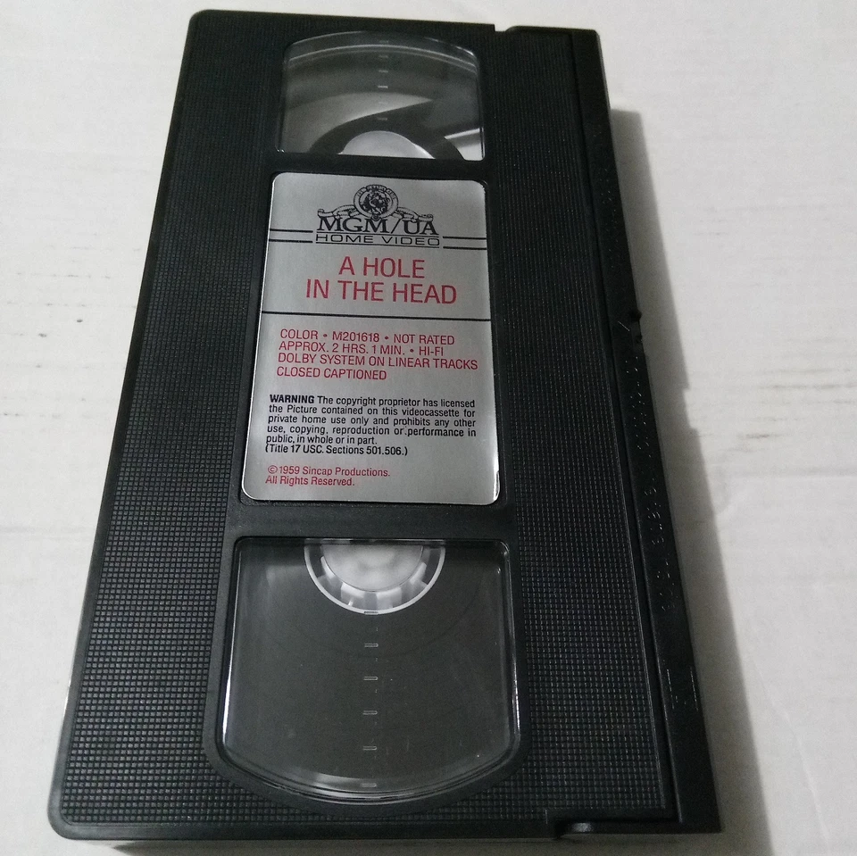 A Hole in the Head (VHS, 1989) Фрэнк Синатра и Эдвард Г. Робинсон - Изображение 3 из 3
