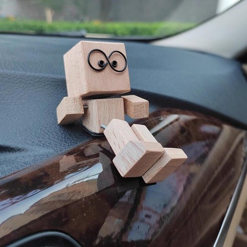 New Shaking Wooden Man Figure Decoration Desktop & Car Multiple Styles - Picture 12 of 24