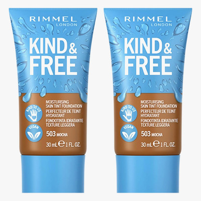 2 x RIMMEL Kind & Free Moisturising Skin Tint Foundation 30ml 503 Mokka - NEU